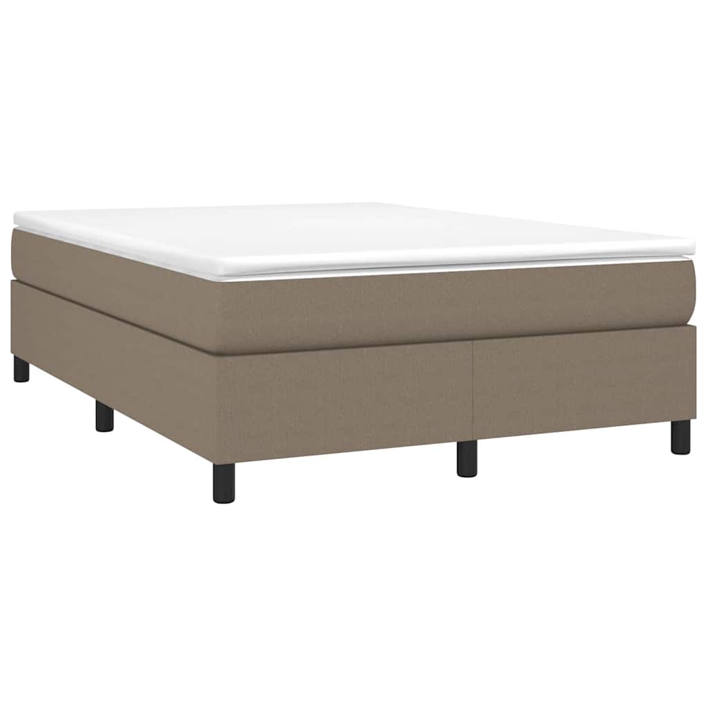 vidaXL Κρεβάτι Boxspring με Στρώμα Taupe 140x190 εκ. Υφασμάτινο