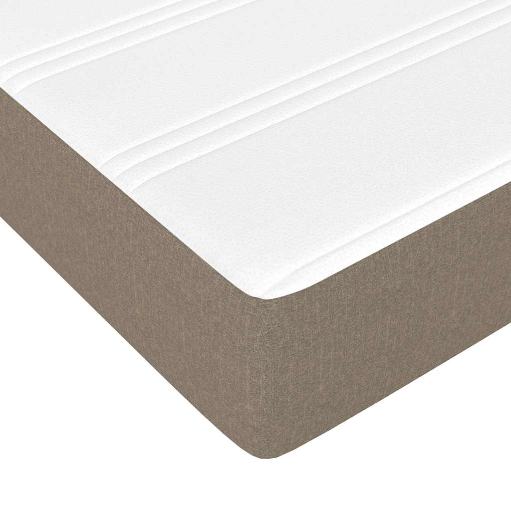 vidaXL Κρεβάτι Boxspring με Στρώμα Taupe 140x190 εκ. Υφασμάτινο