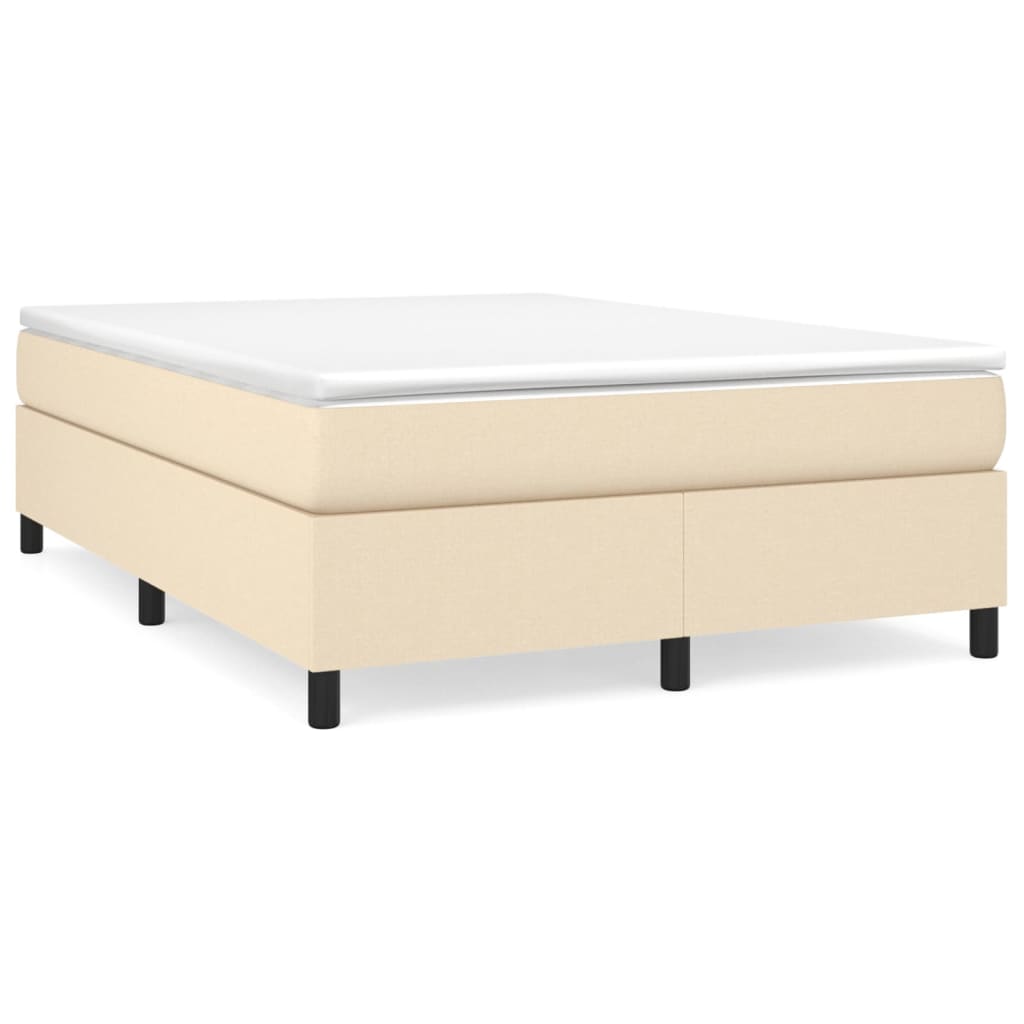 vidaXL Κρεβάτι Boxspring με Στρώμα Κρεμ 140x190 εκ. Υφασμάτινο