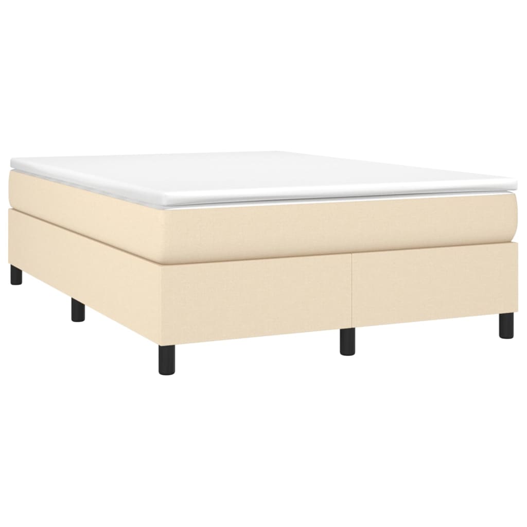 vidaXL Κρεβάτι Boxspring με Στρώμα Κρεμ 140x190 εκ. Υφασμάτινο