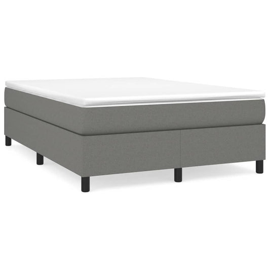 vidaXL Κρεβάτι Boxspring με Στρώμα Σκούρο Γκρι 140x200 εκ Υφασμάτινο