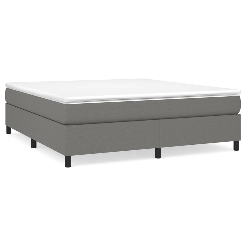 vidaXL Κρεβάτι Boxspring με Στρώμα Σκούρο Γκρι 160x200 εκ Υφασμάτινο