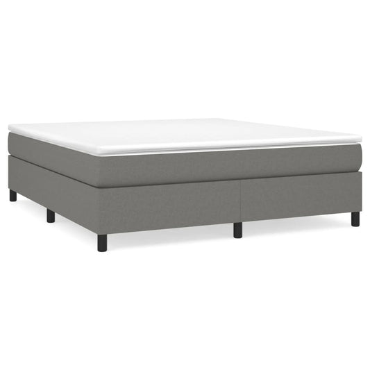 vidaXL Κρεβάτι Boxspring με Στρώμα Σκούρο Γκρι 180x200 εκ Υφασμάτιν