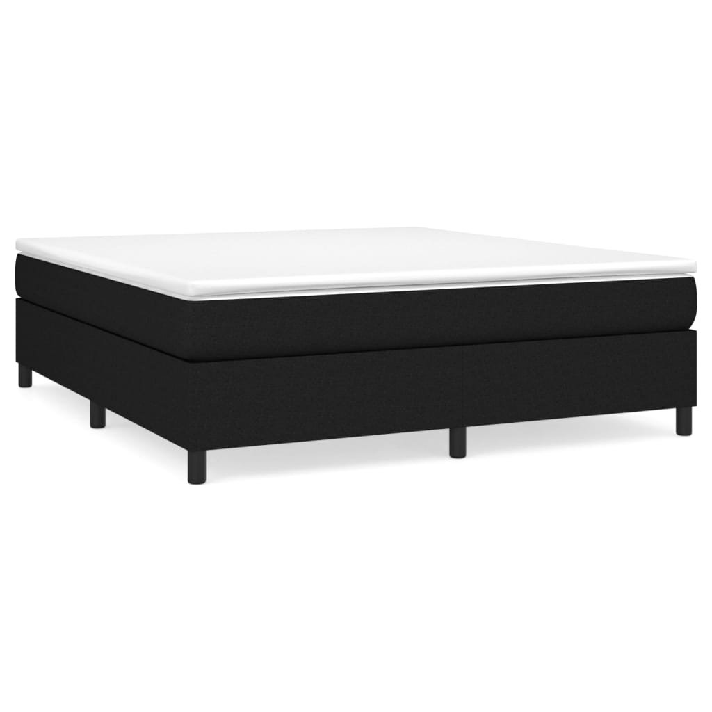 vidaXL Κρεβάτι Boxspring με Στρώμα Μαύρο 180x200 εκ. Υφασμάτινο