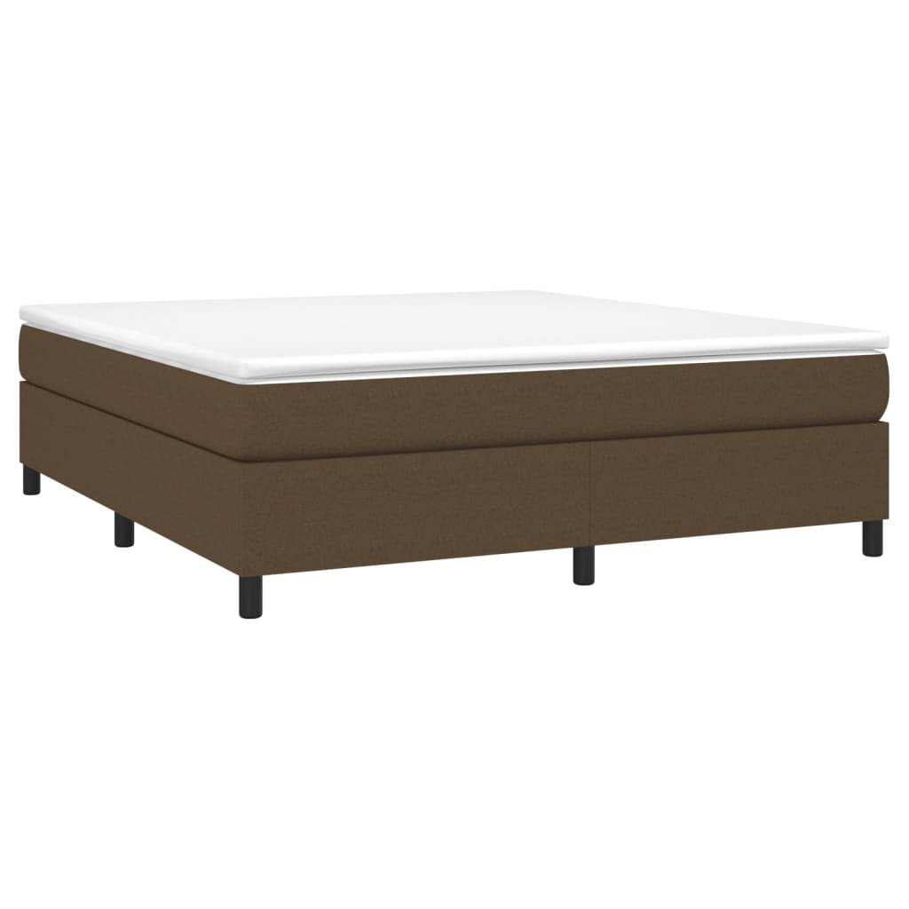 vidaXL Κρεβάτι Boxspring με Στρώμα Σκούρο Καφέ 180x200 εκ Υφασμάτινο