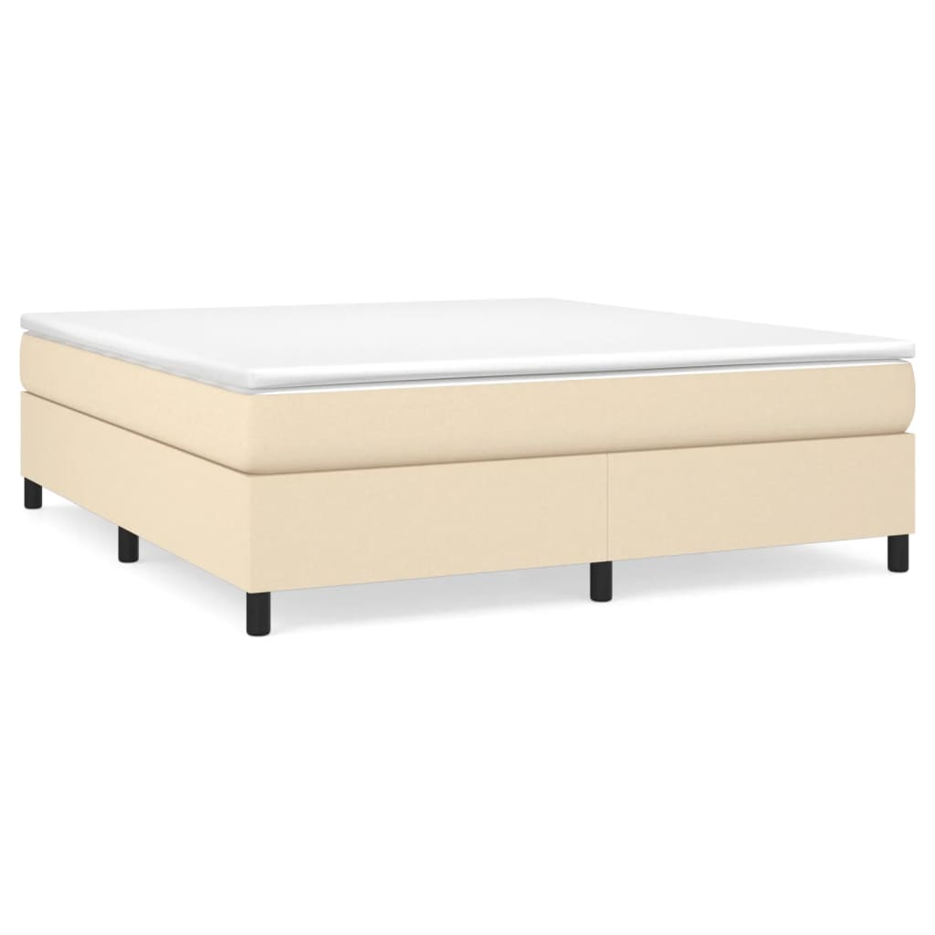 vidaXL Κρεβάτι Boxspring με Στρώμα Κρεμ 180x200 εκ. Υφασμάτινο