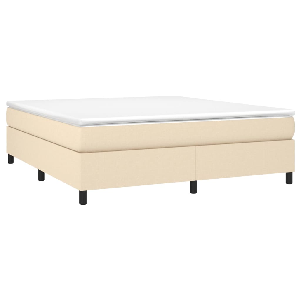 vidaXL Κρεβάτι Boxspring με Στρώμα Κρεμ 180x200 εκ. Υφασμάτινο
