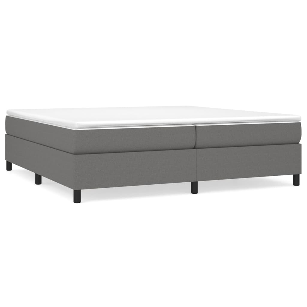 vidaXL Κρεβάτι Boxspring με Στρώμα Σκούρο Γκρι 200x200 εκ. Υφασμάτινο