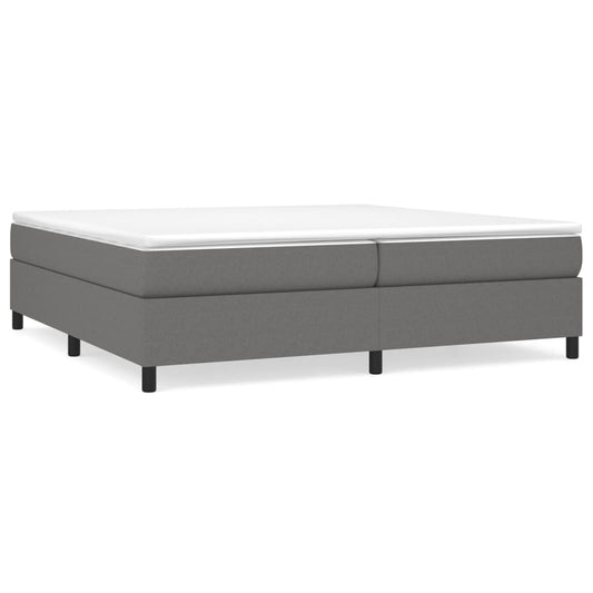 vidaXL Κρεβάτι Boxspring με Στρώμα Σκούρο Γκρι 200x200 εκ. Υφασμάτινο