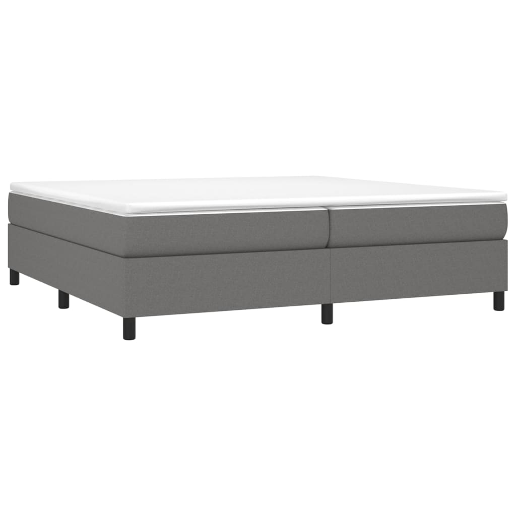 vidaXL Κρεβάτι Boxspring με Στρώμα Σκούρο Γκρι 200x200 εκ. Υφασμάτινο