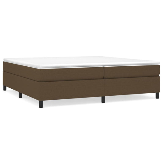 vidaXL Κρεβάτι Boxspring με Στρώμα Σκούρο Καφέ 200x200 εκ. Υφασμάτινο