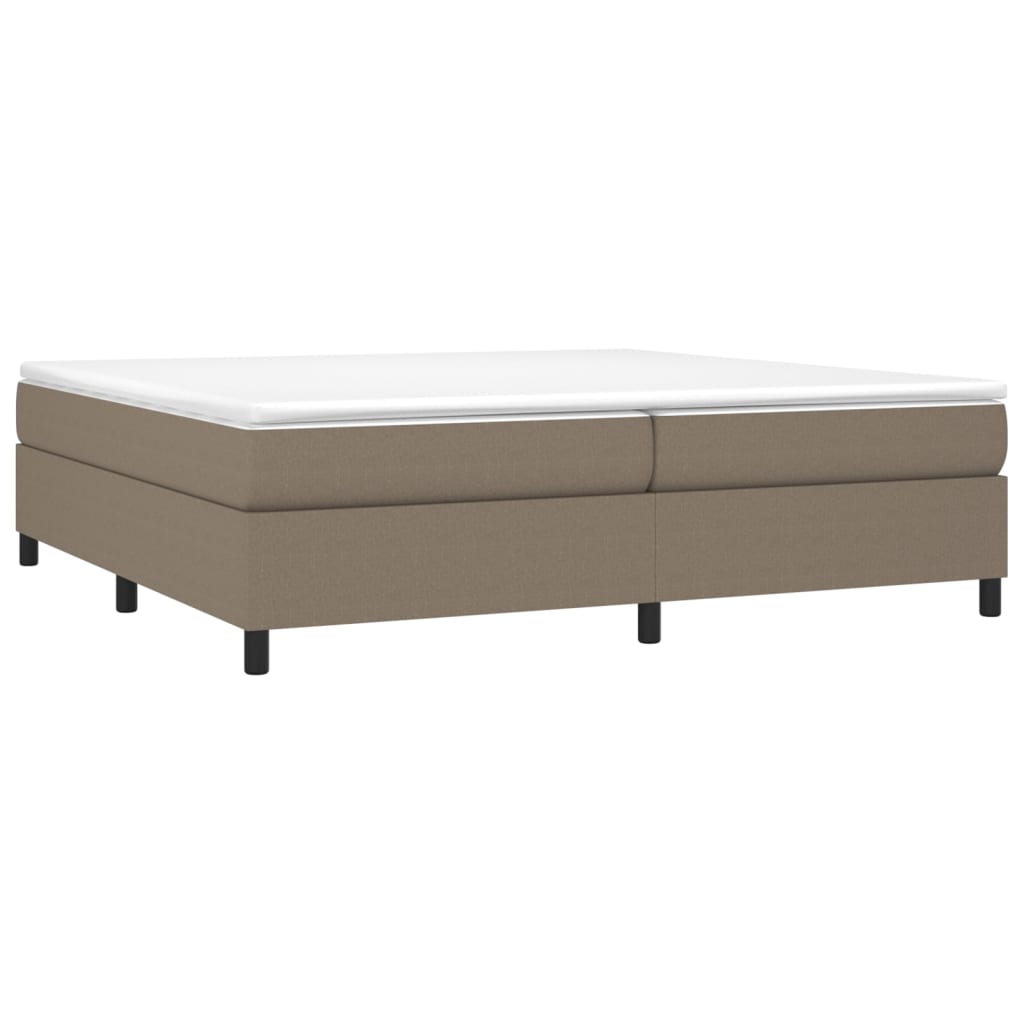 vidaXL Κρεβάτι Boxspring με Στρώμα Taupe 200x200 εκ. Υφασμάτινο