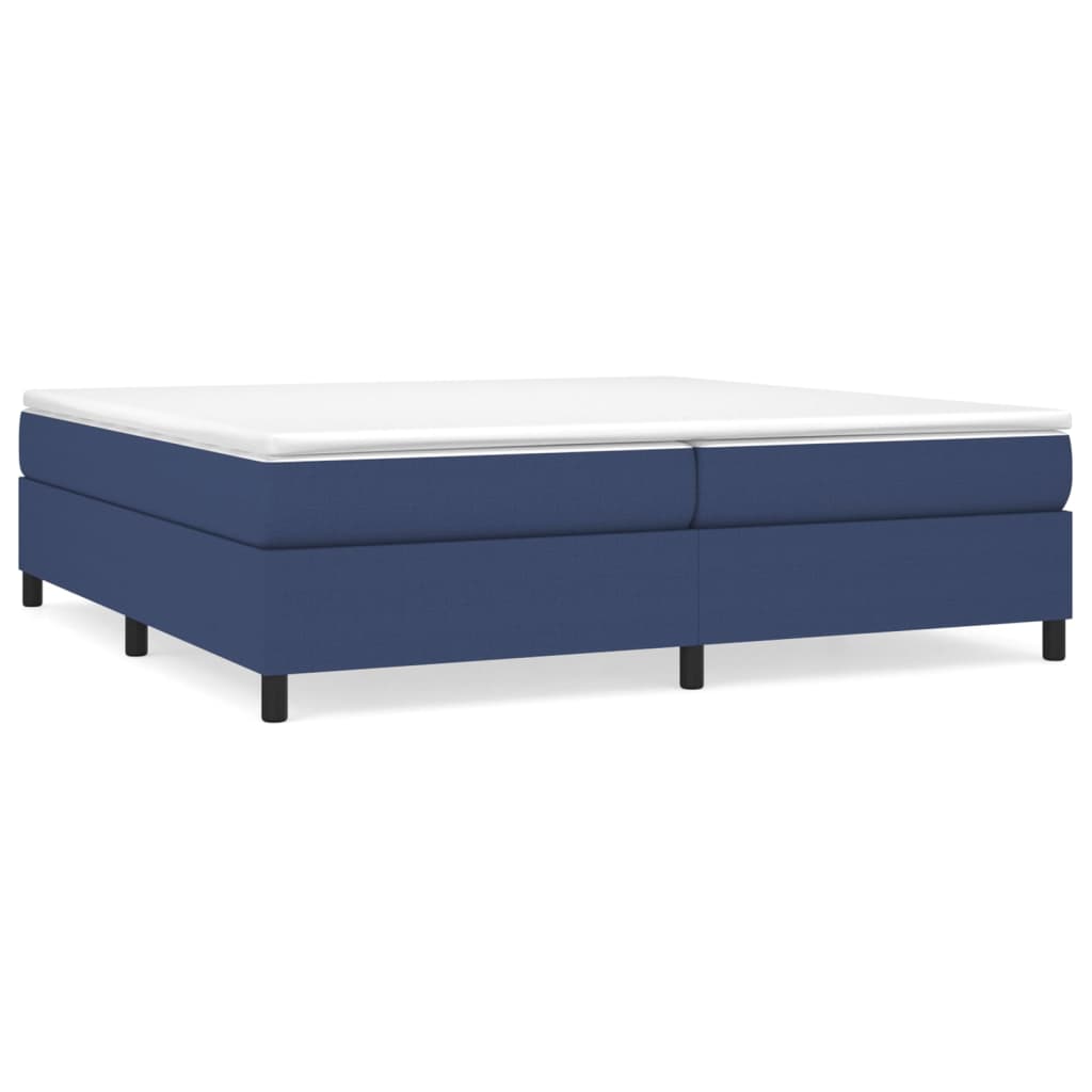 vidaXL Κρεβάτι Boxspring με Στρώμα Μπλε 200x200 εκ. Υφασμάτινο