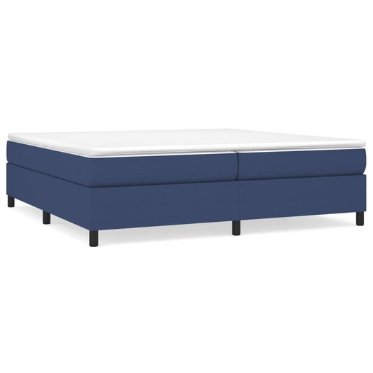 vidaXL Κρεβάτι Boxspring με Στρώμα Μπλε 200x200 εκ. Υφασμάτινο