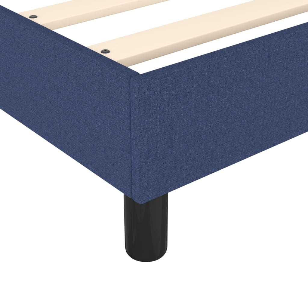 vidaXL Κρεβάτι Boxspring με Στρώμα Μπλε 200x200 εκ. Υφασμάτινο