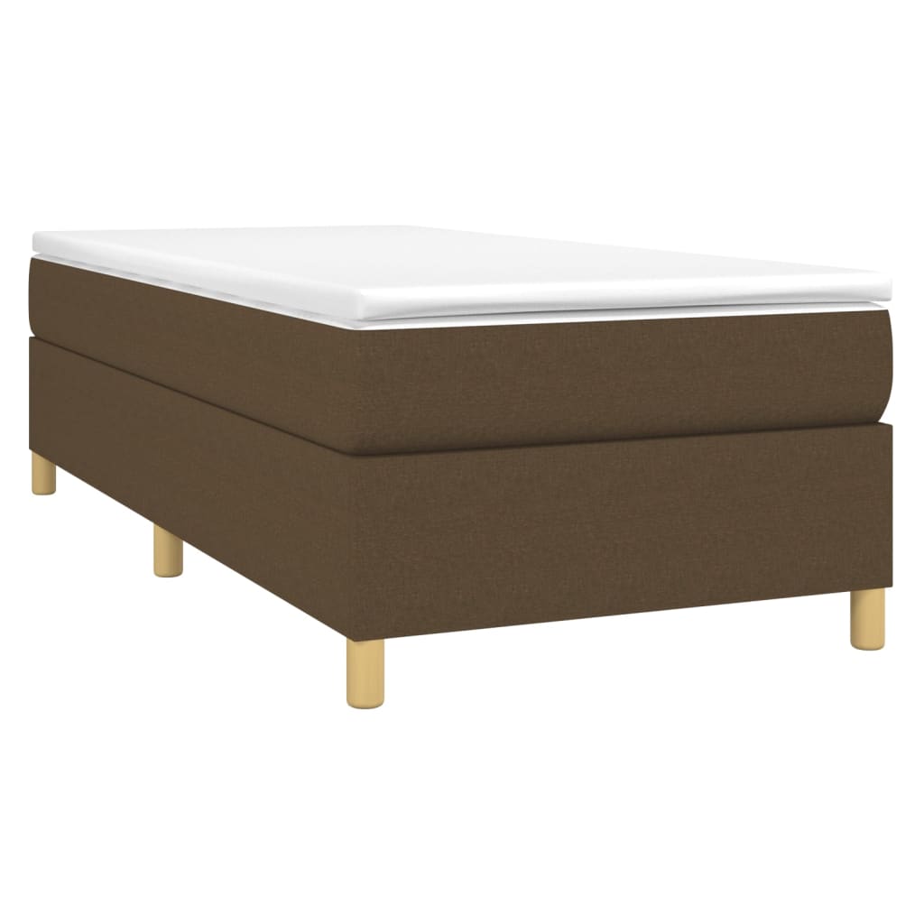 vidaXL Κρεβάτι Boxspring με Στρώμα Σκούρο Καφέ 80x200 εκ. Υφασμάτινο