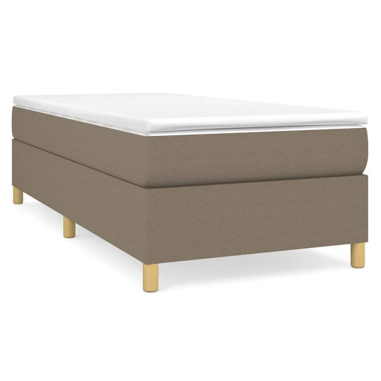 vidaXL Κρεβάτι Boxspring με Στρώμα Taupe 100 x 200 εκ. Υφασμάτινο