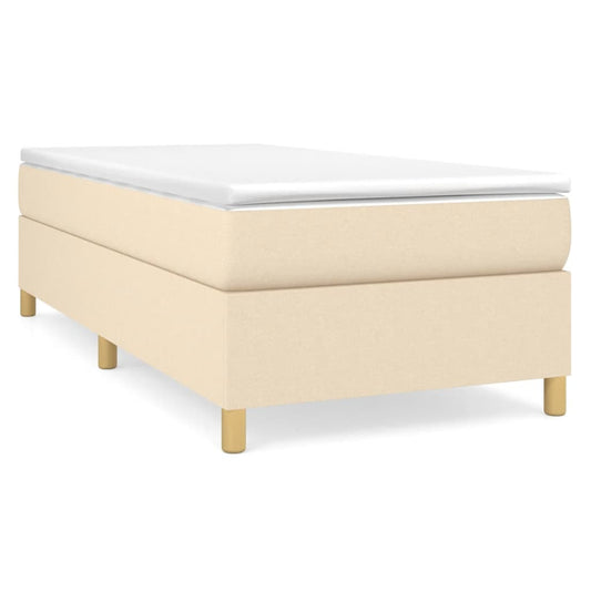 vidaXL Κρεβάτι Boxspring με Στρώμα Κρεμ 100 x 200 εκ. Υφασμάτινο