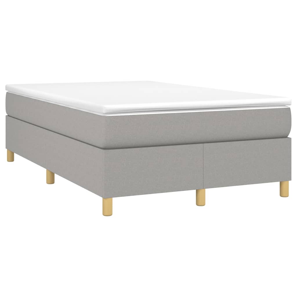 vidaXL Κρεβάτι Boxspring με Στρώμα Ανοιχτό Γκρι 120x200 εκ. Υφασμάτινο