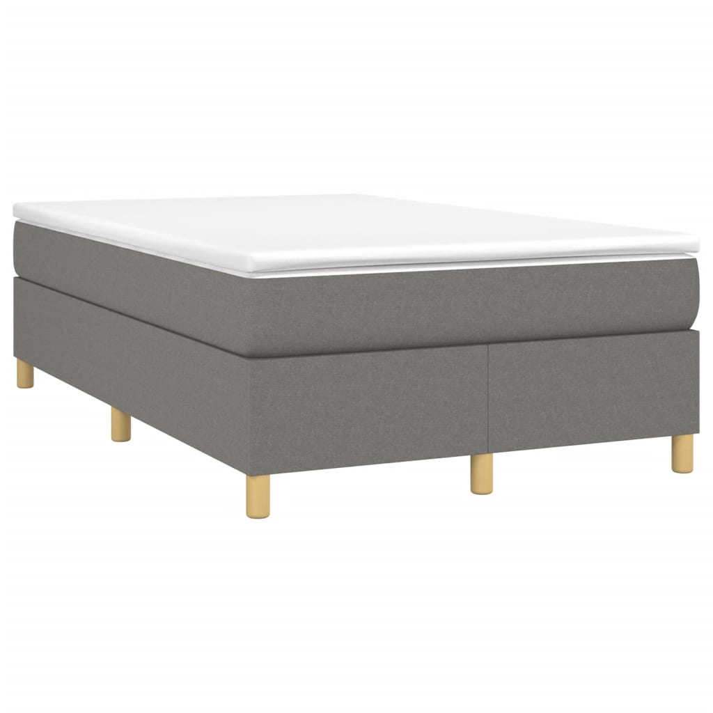 vidaXL Κρεβάτι Boxspring με Στρώμα Σκούρο Γκρι 120x200 εκ. Υφασμάτινο