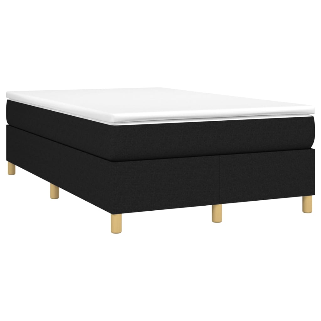 vidaXL Κρεβάτι Boxspring με Στρώμα Μαύρο 120x200 εκ. Υφασμάτινο