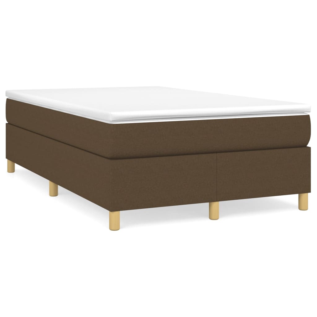 vidaXL Κρεβάτι Boxspring με Στρώμα Σκούρο Καφέ 120x200 εκ. Υφασμάτινο