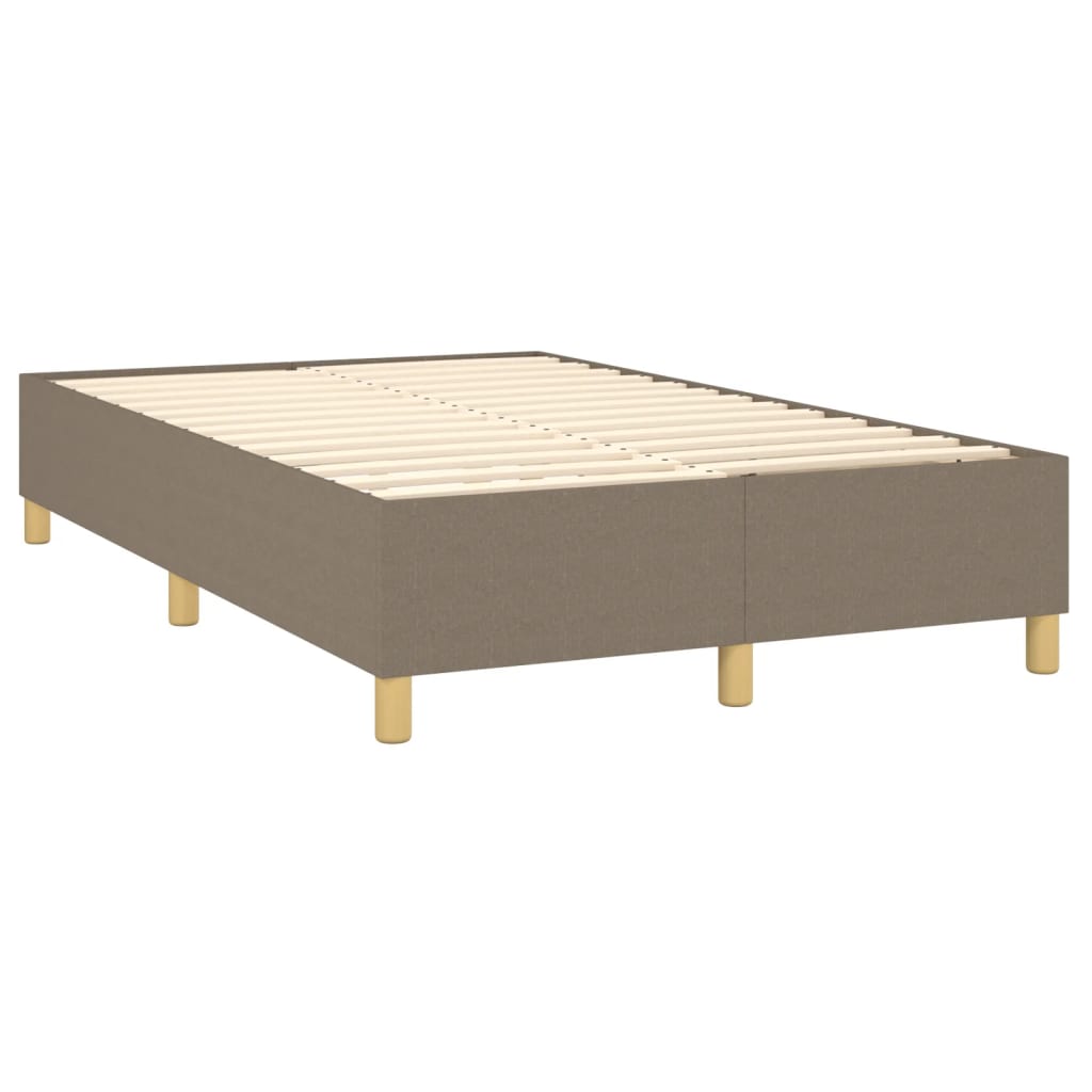 vidaXL Κρεβάτι Boxspring με Στρώμα Taupe 120x200 εκ. Υφασμάτινο