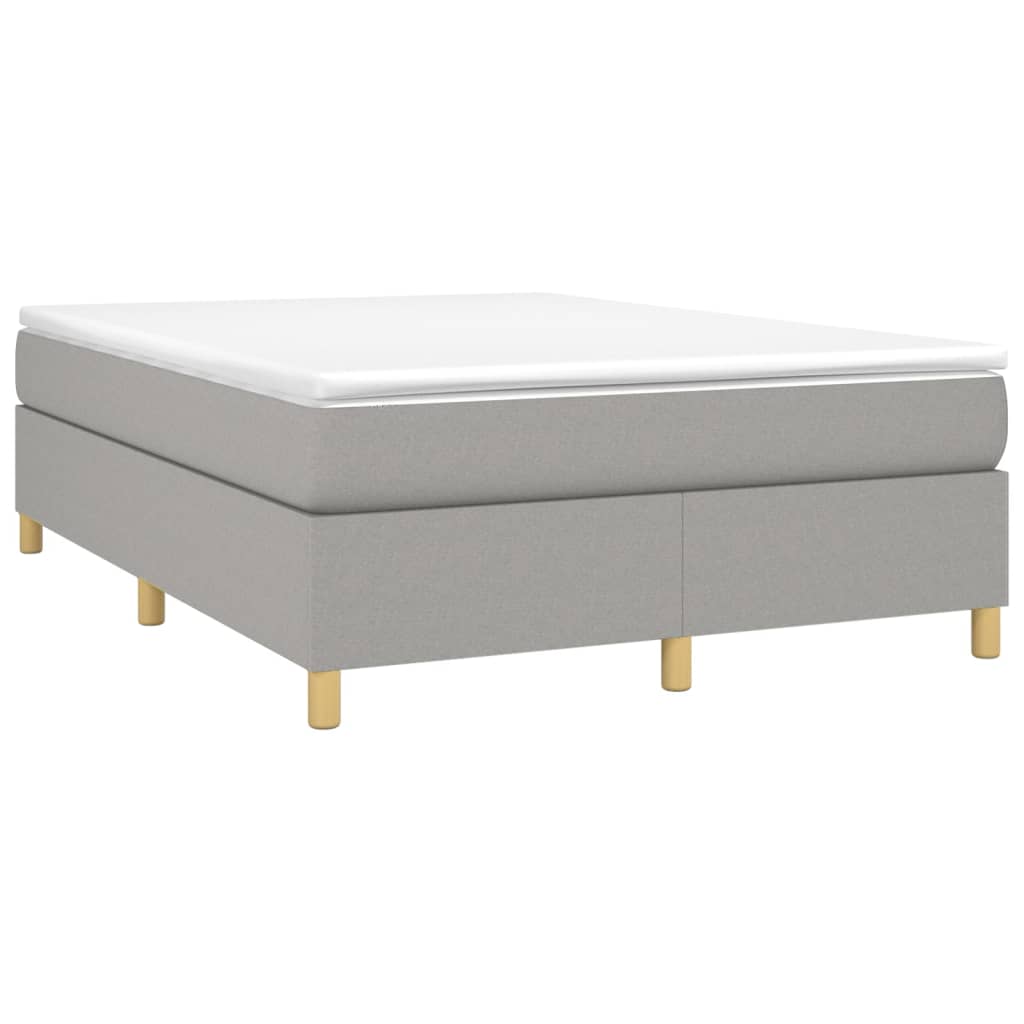 vidaXL Κρεβάτι Boxspring με Στρώμα Ανοιχτό Γκρι 140x190 εκ. Υφασμάτινο