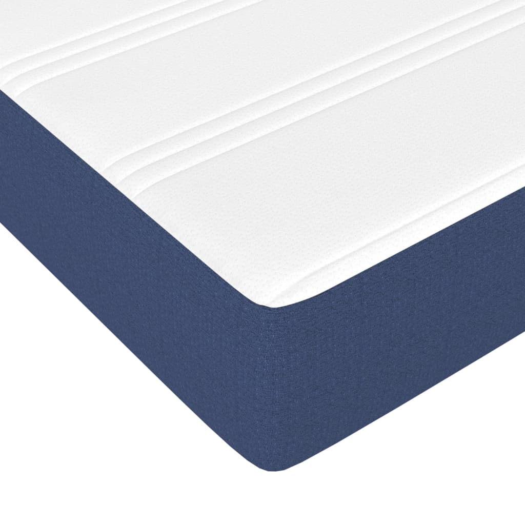vidaXL Κρεβάτι Boxspring με Στρώμα Μπλε 140x190 εκ. Υφασμάτινο