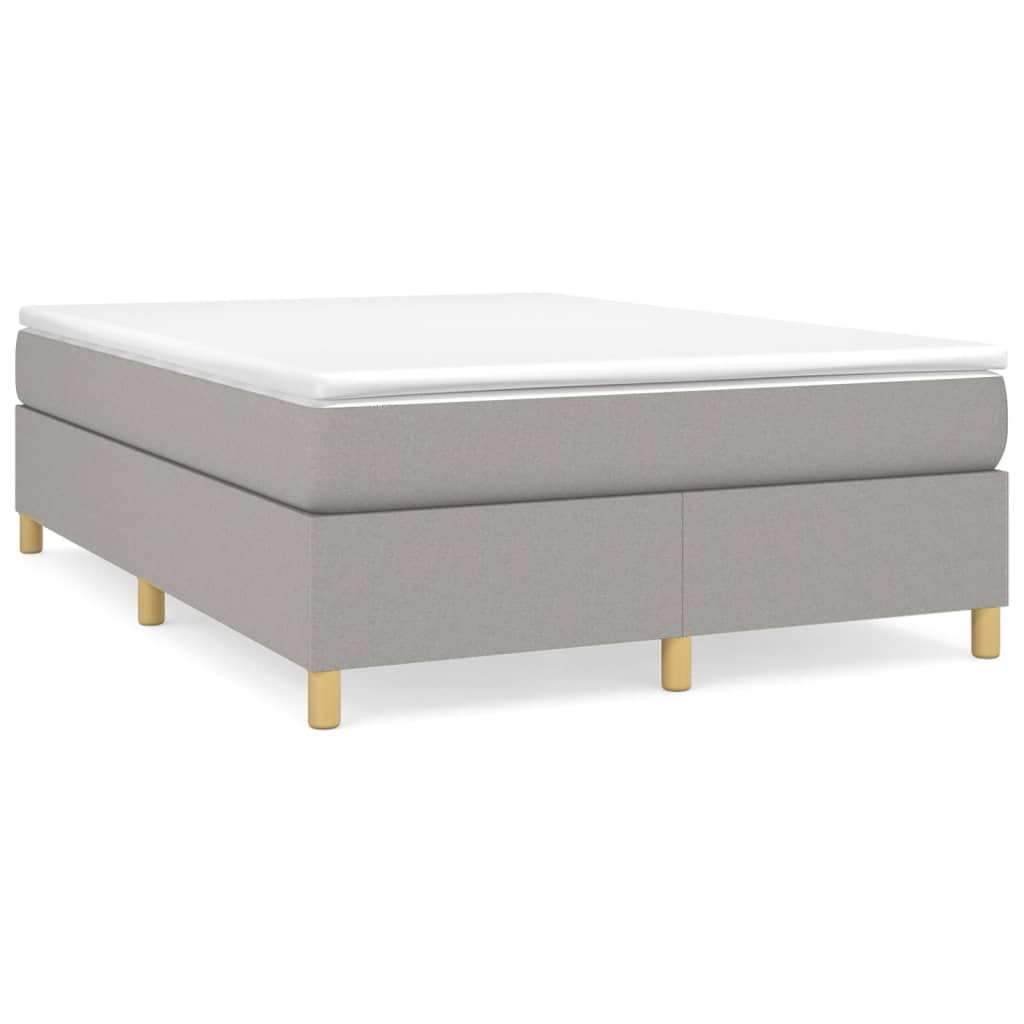 vidaXL Κρεβάτι Boxspring με Στρώμα Ανοιχτό Γκρι 140x200 εκ. Υφασμάτινο