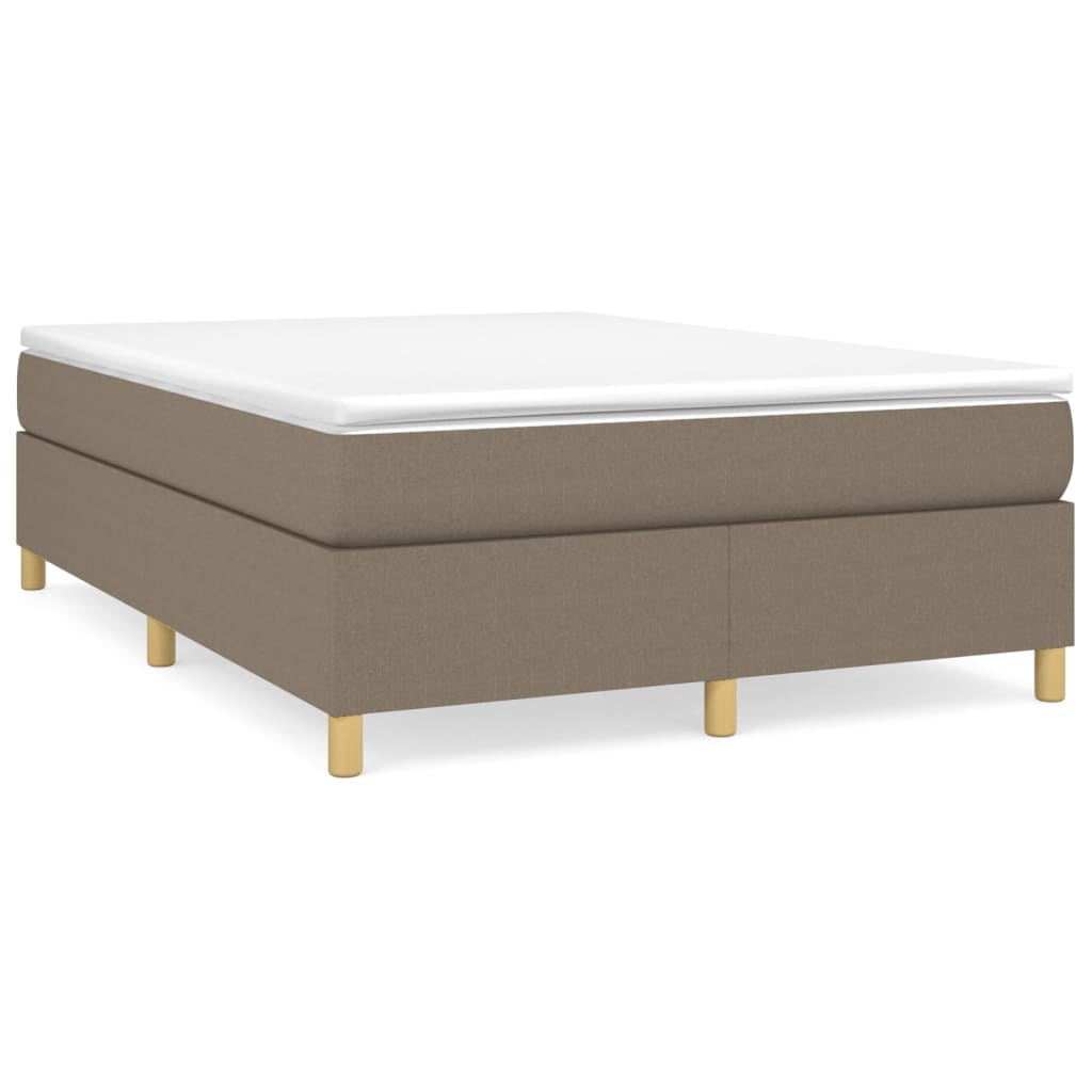 vidaXL Κρεβάτι Boxspring με Στρώμα Taupe 140x200 εκ. Υφασμάτινο