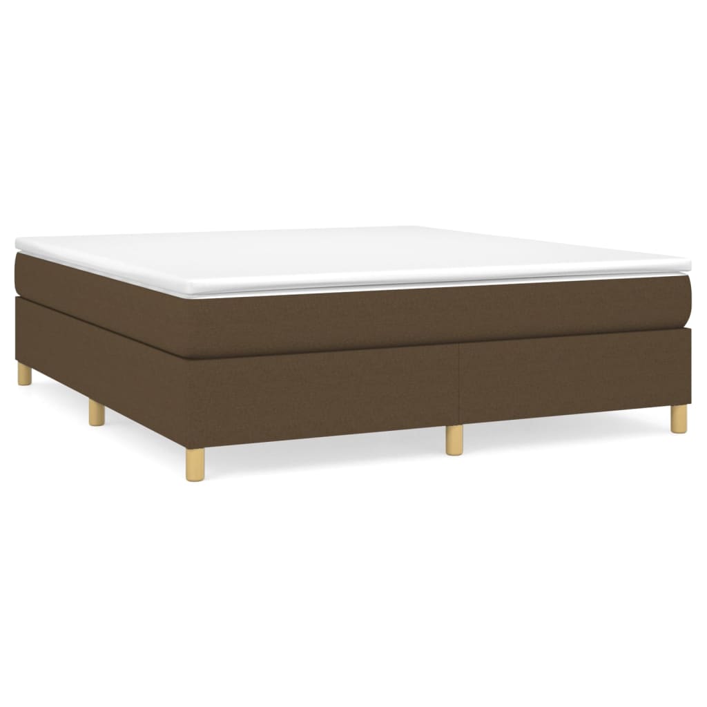vidaXL Κρεβάτι Boxspring με Στρώμα Σκούρο Καφέ 160x200 εκ Υφασμάτινο