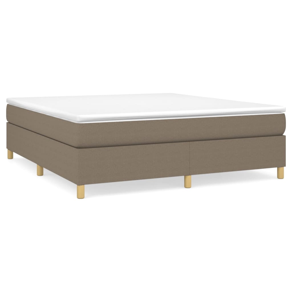 vidaXL Κρεβάτι Boxspring με Στρώμα Taupe 160x200 εκ. Υφασμάτινο
