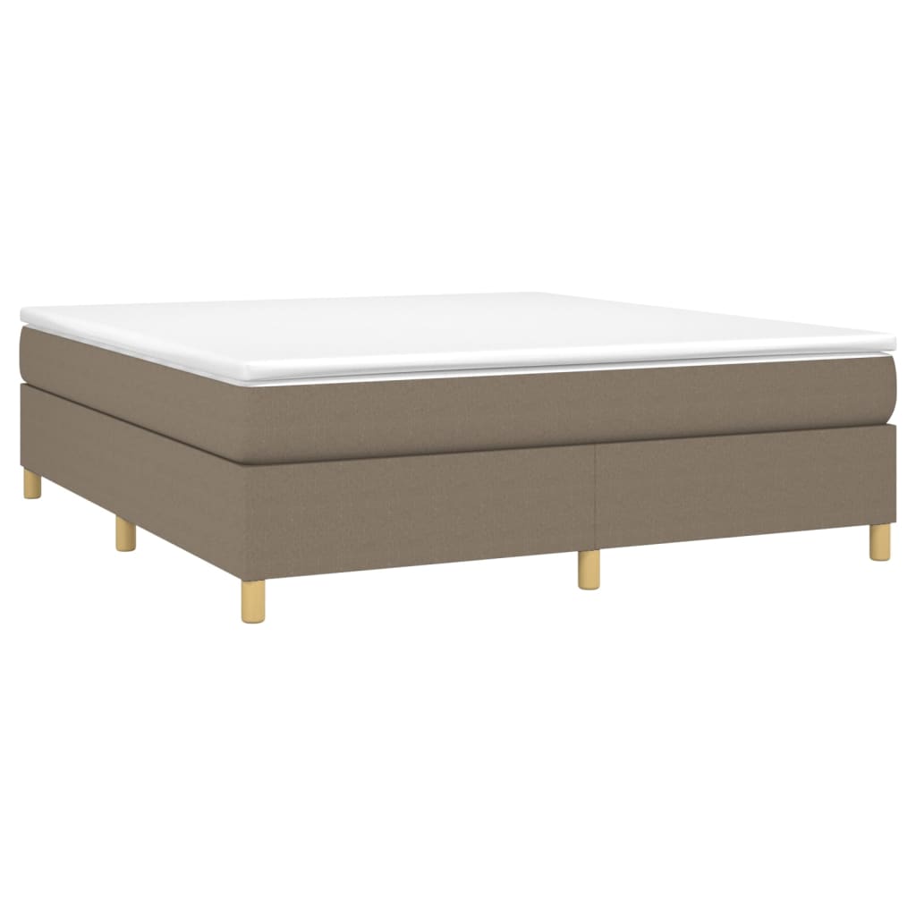 vidaXL Κρεβάτι Boxspring με Στρώμα Taupe 160x200 εκ. Υφασμάτινο