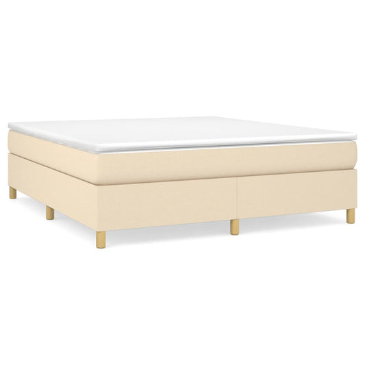 vidaXL Κρεβάτι Boxspring με Στρώμα Κρεμ 160x200 εκ. Υφασμάτινο