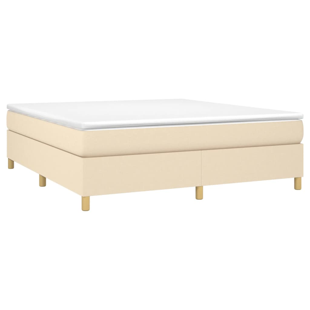 vidaXL Κρεβάτι Boxspring με Στρώμα Κρεμ 160x200 εκ. Υφασμάτινο
