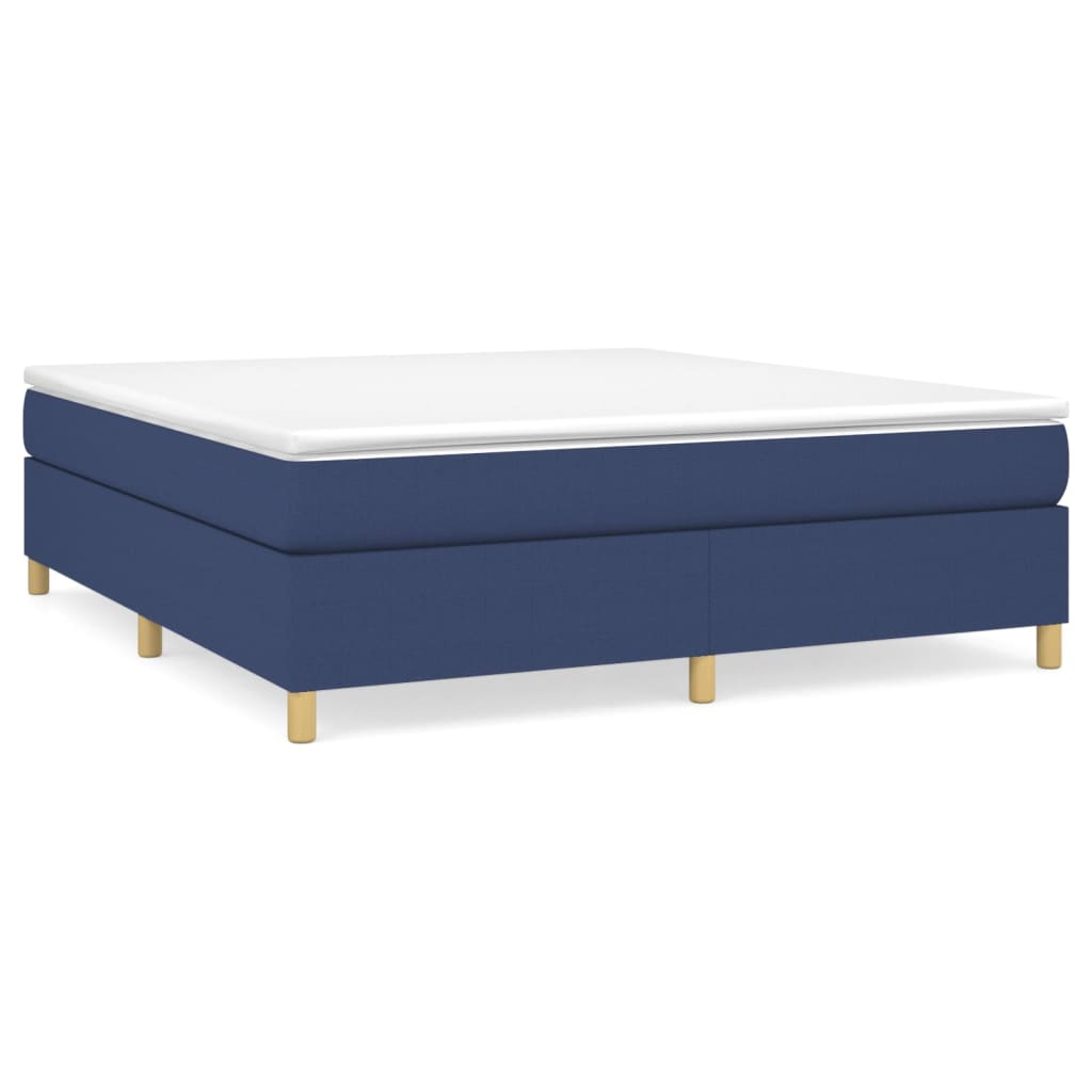 vidaXL Κρεβάτι Boxspring με Στρώμα Μπλε 160x200 εκ. Υφασμάτινο