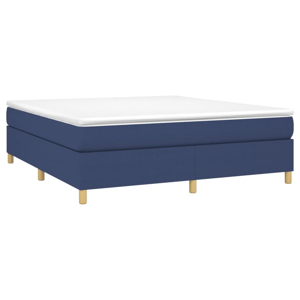 vidaXL Κρεβάτι Boxspring με Στρώμα Μπλε 160x200 εκ. Υφασμάτινο