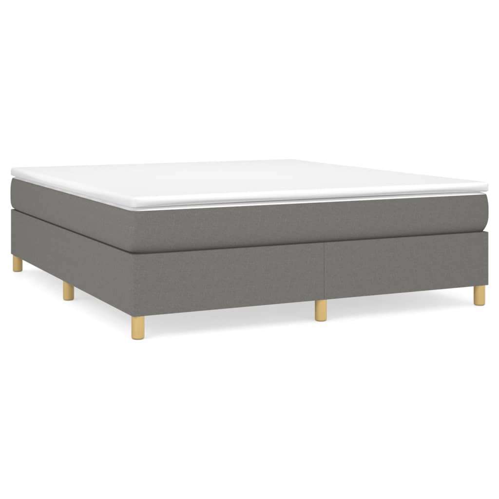 vidaXL Κρεβάτι Boxspring με Στρώμα Σκούρο Γκρι 180x200 εκ Υφασμάτιν