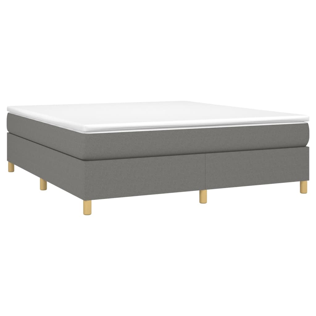 vidaXL Κρεβάτι Boxspring με Στρώμα Σκούρο Γκρι 180x200 εκ Υφασμάτιν
