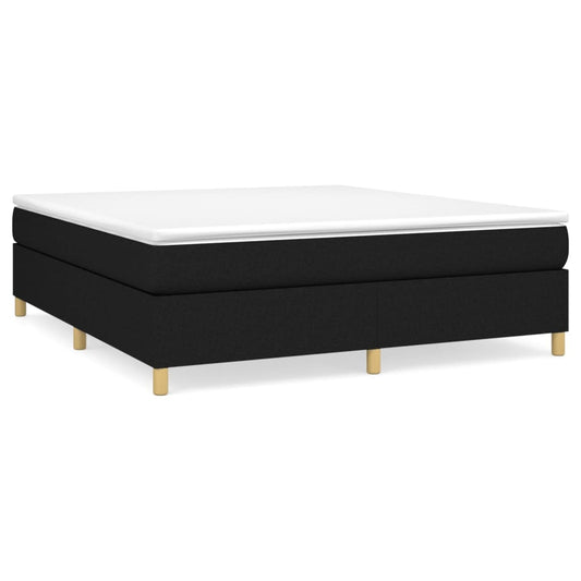 vidaXL Κρεβάτι Boxspring με Στρώμα Μαύρο 180x200 εκ. Υφασμάτινο