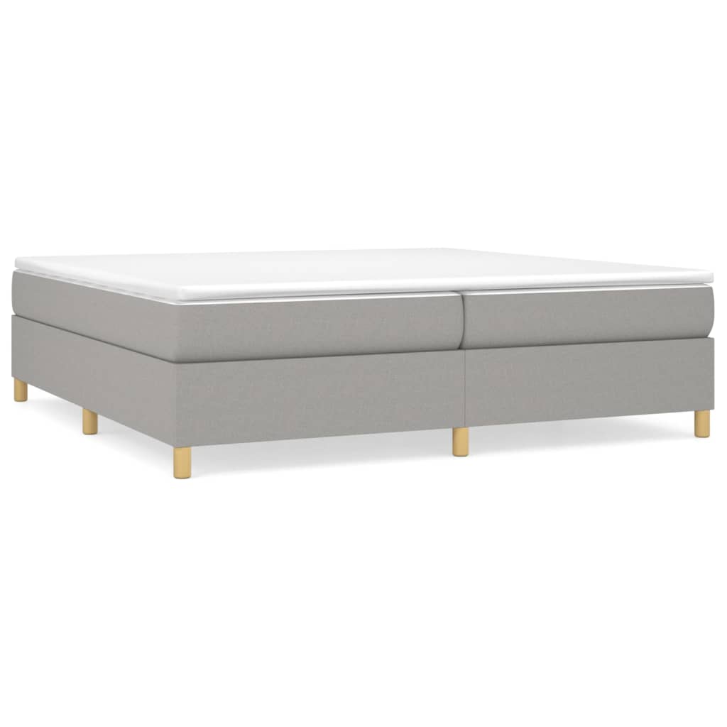 vidaXL Κρεβάτι Boxspring με Στρώμα Ανοιχτό Γκρι 200x200 εκ. Υφασμάτινο