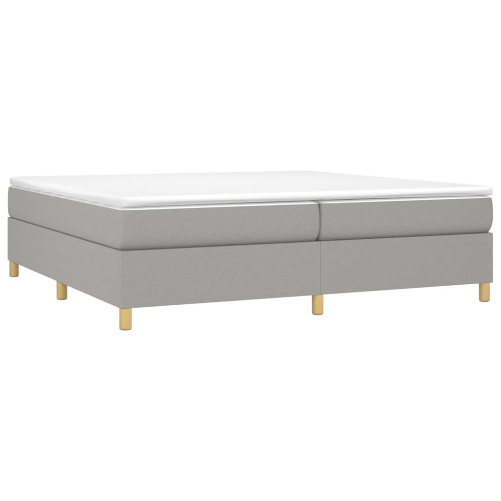vidaXL Κρεβάτι Boxspring με Στρώμα Ανοιχτό Γκρι 200x200 εκ. Υφασμάτινο