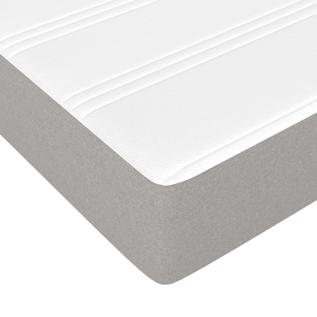vidaXL Κρεβάτι Boxspring με Στρώμα Ανοιχτό Γκρι 200x200 εκ. Υφασμάτινο