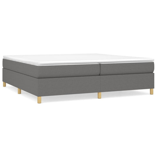 vidaXL Κρεβάτι Boxspring με Στρώμα Σκούρο Γκρι 200x200 εκ. Υφασμάτινο