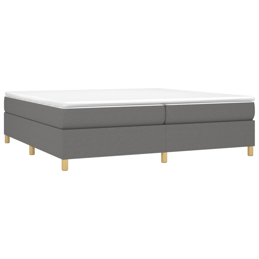 vidaXL Κρεβάτι Boxspring με Στρώμα Σκούρο Γκρι 200x200 εκ. Υφασμάτινο