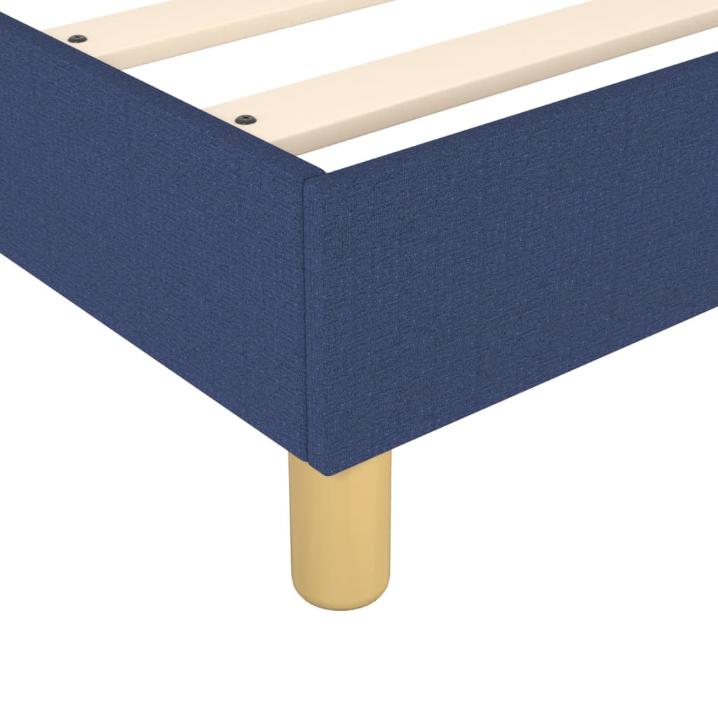vidaXL Κρεβάτι Boxspring με Στρώμα Μπλε 200x200 εκ. Υφασμάτινο