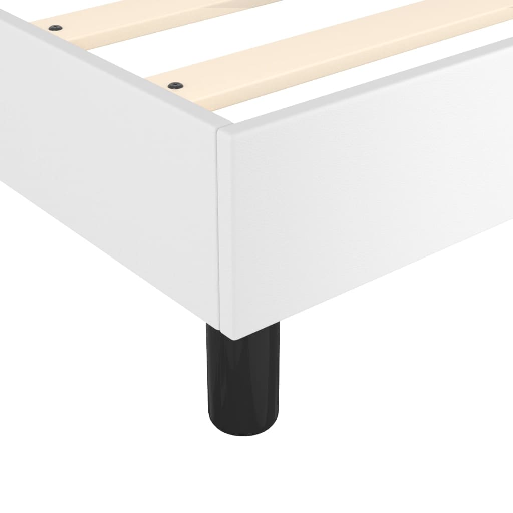 vidaXL Κρεβάτι Boxspring με Στρώμα Λευκό 90x200εκ. από Συνθετικό Δέρμα