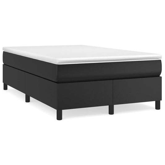 vidaXL Κρεβάτι Boxspring με Στρώμα Μαύρο 120 x 200 εκ. Συνθετικό Δέρμα