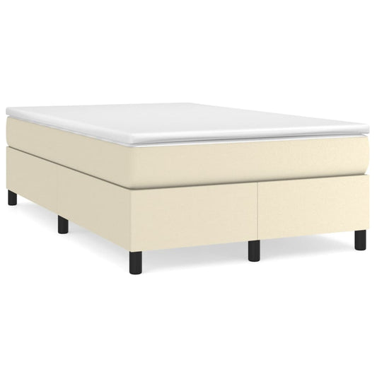vidaXL Κρεβάτι Boxspring με Στρώμα Κρεμ 120x200εκ. από Συνθετικό Δέρμα